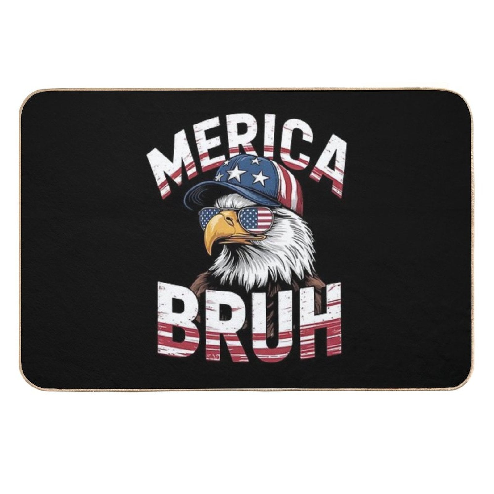 Bruh Fourth 4th Of July Eagle American Patriotic  Fade-Resistant Bath Mat