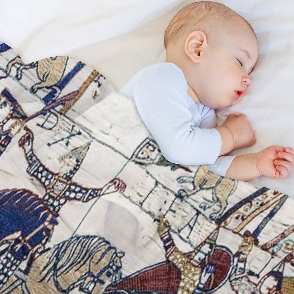 THE BAYEUX TAPESTRY NORMAN KNIGHTS AND ARCHERS Detail Versatility Throw Blanket