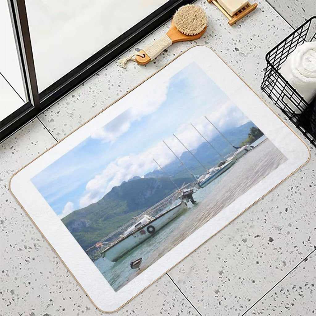 Beautiful Harbor Annecy (France)  Dirt-Trapping Bath Mat