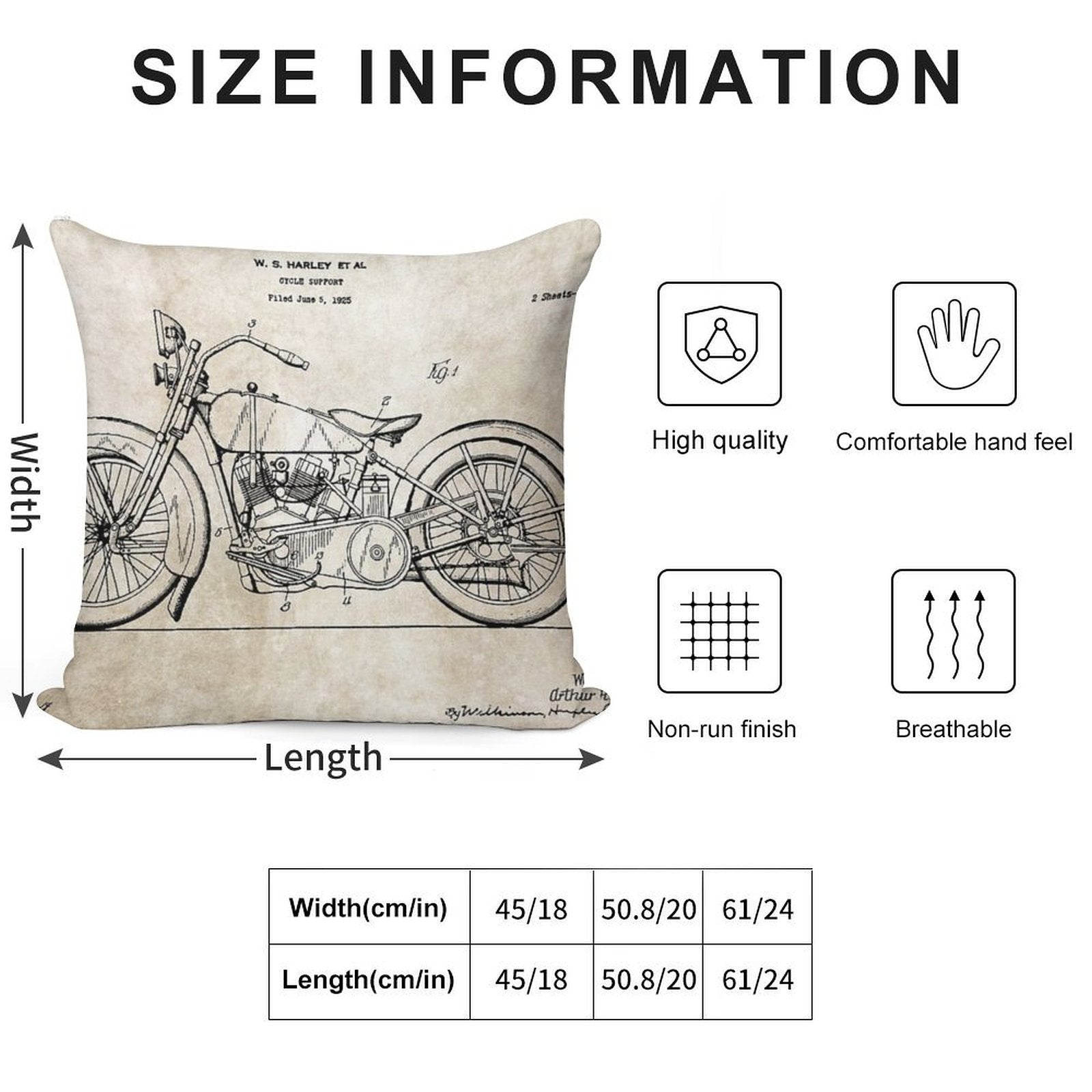 Harley Davidson Soft Skin-Friendly Throw Pillow