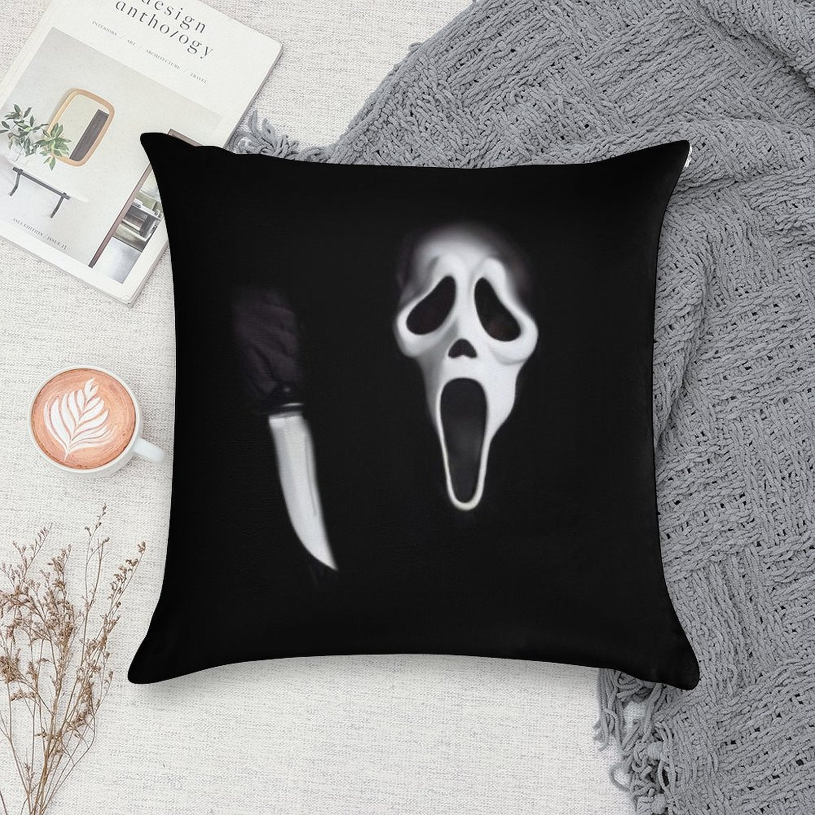Ghostface Soft Bedroom Essential Throw Pillow