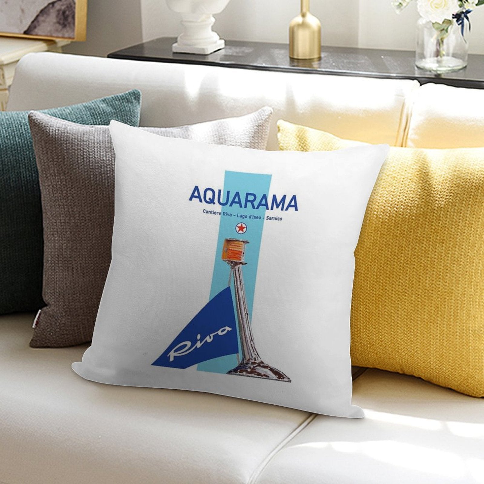 Riva Aquarama Italy Runabout Classic Yacht Soft Fade-Resistant Throw Pillow