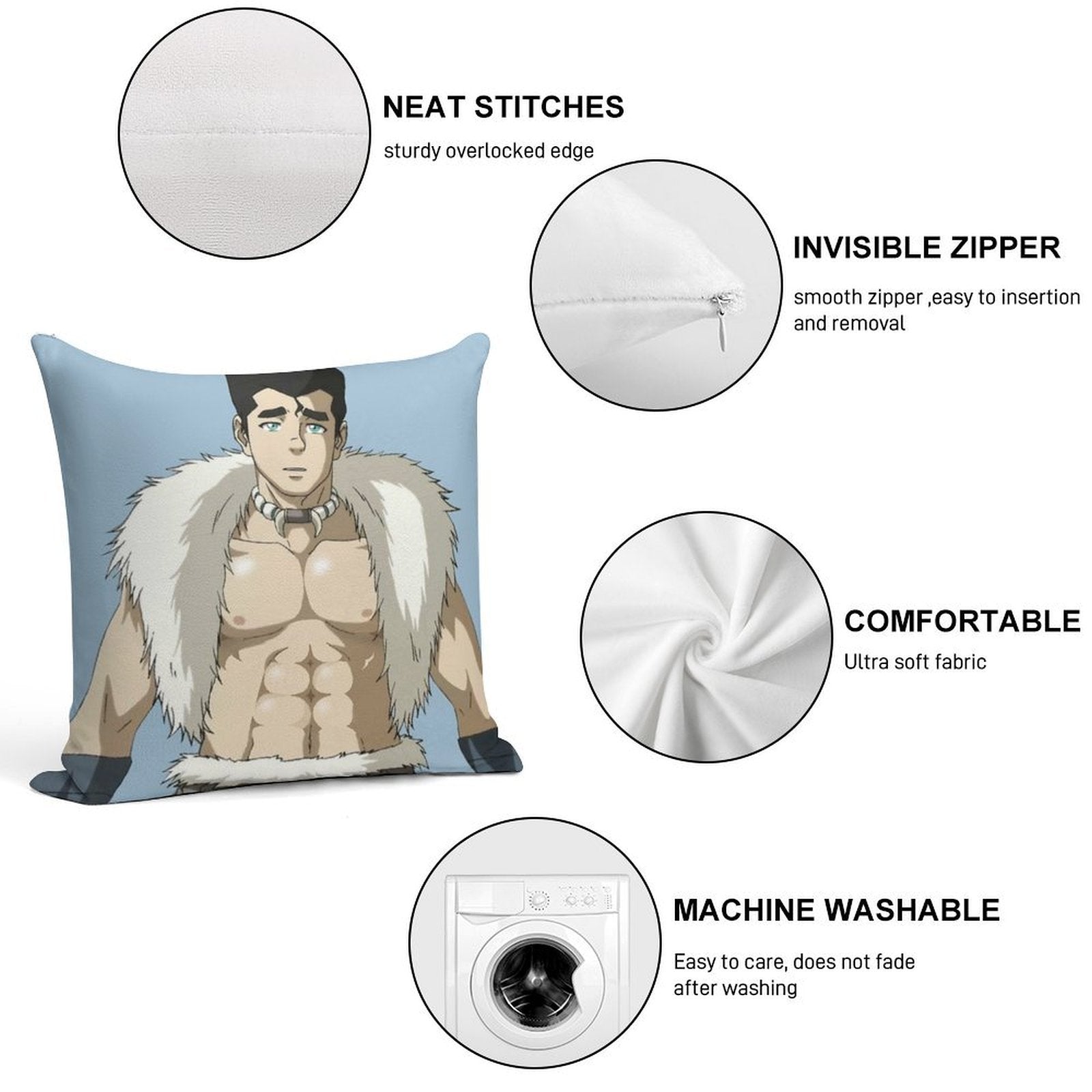 Bara Bolin Soft Skin-Friendly Throw Pillow