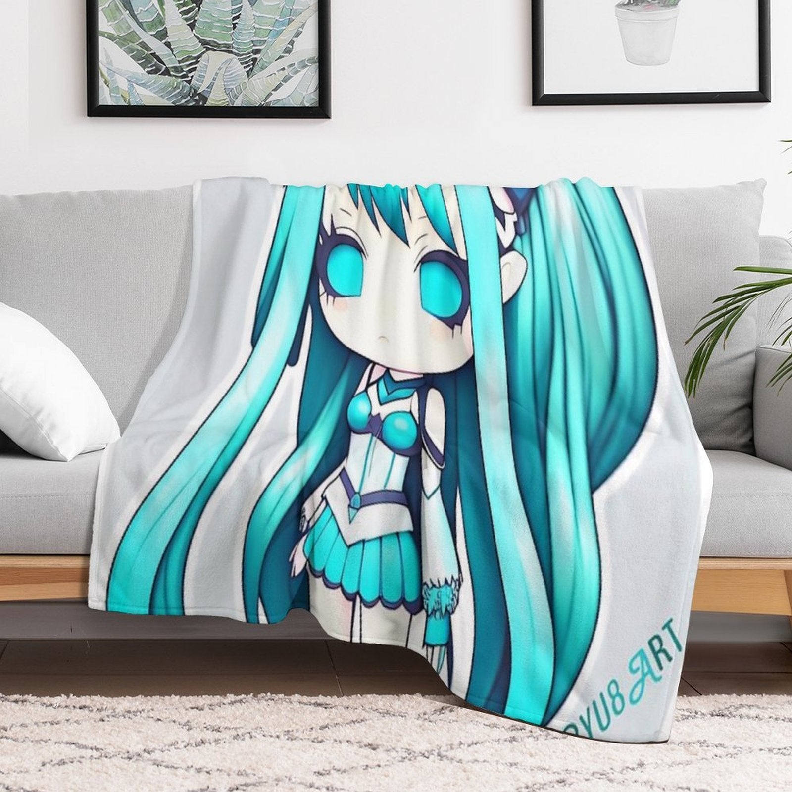 Hatsune Miku Cute Female Durable Throw Blanket