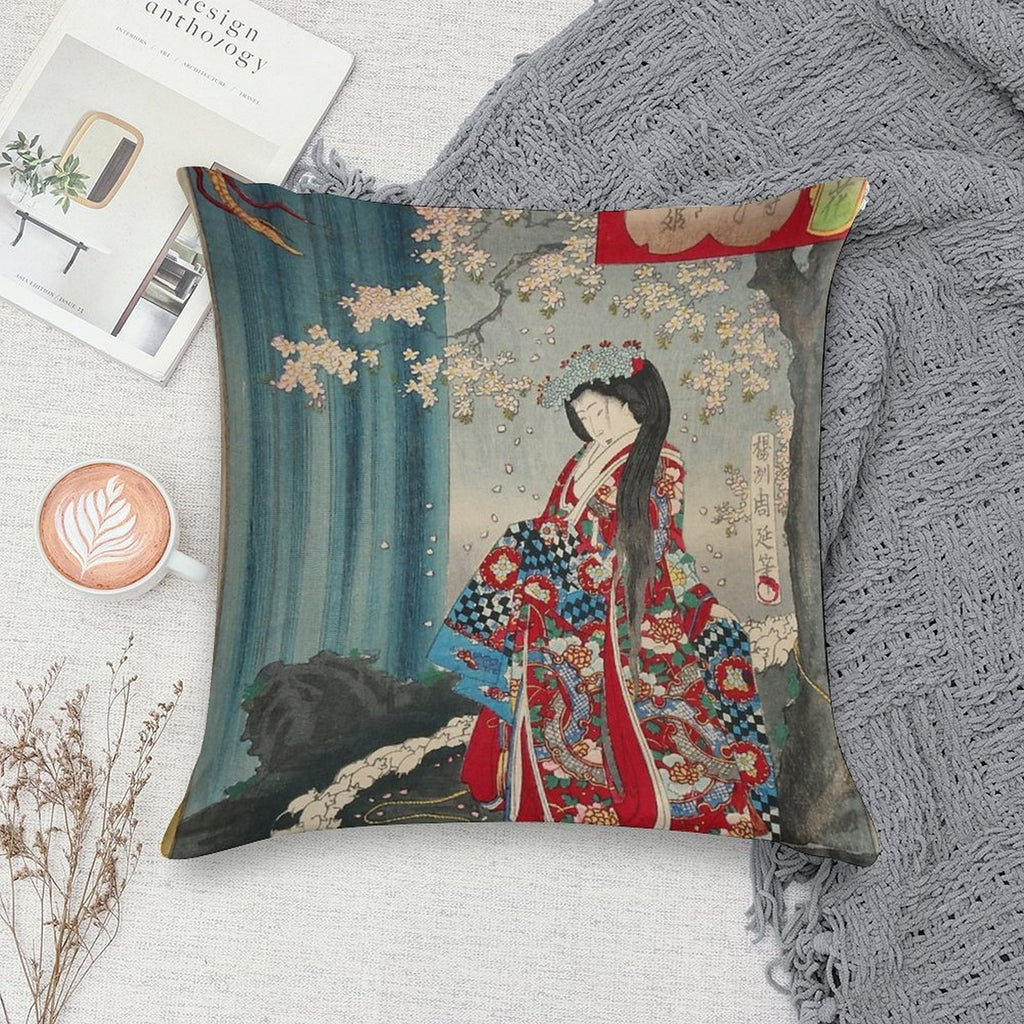 Ukiyo-e Japanese Art Classic Geisha Lady - Japan Art Soft Ultra-Soft Texture Throw Pillow
