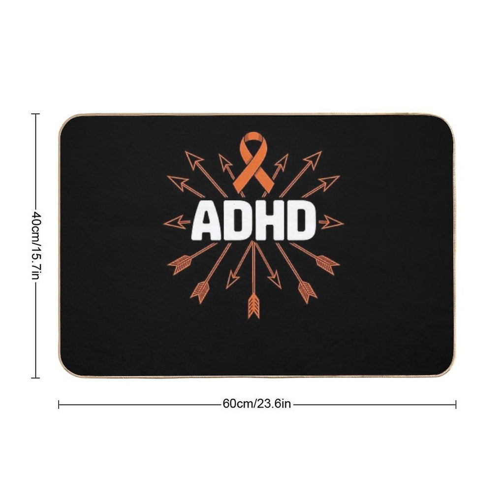 ADHD Awareness Illness Attention Deficit Warrior Survivor  Stain-Proof Bath Mat