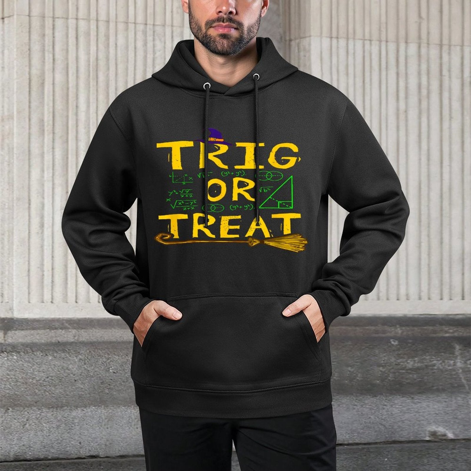 Halloween Math Teacher Trig Or Treat Student School College Casual Wear Hoodie