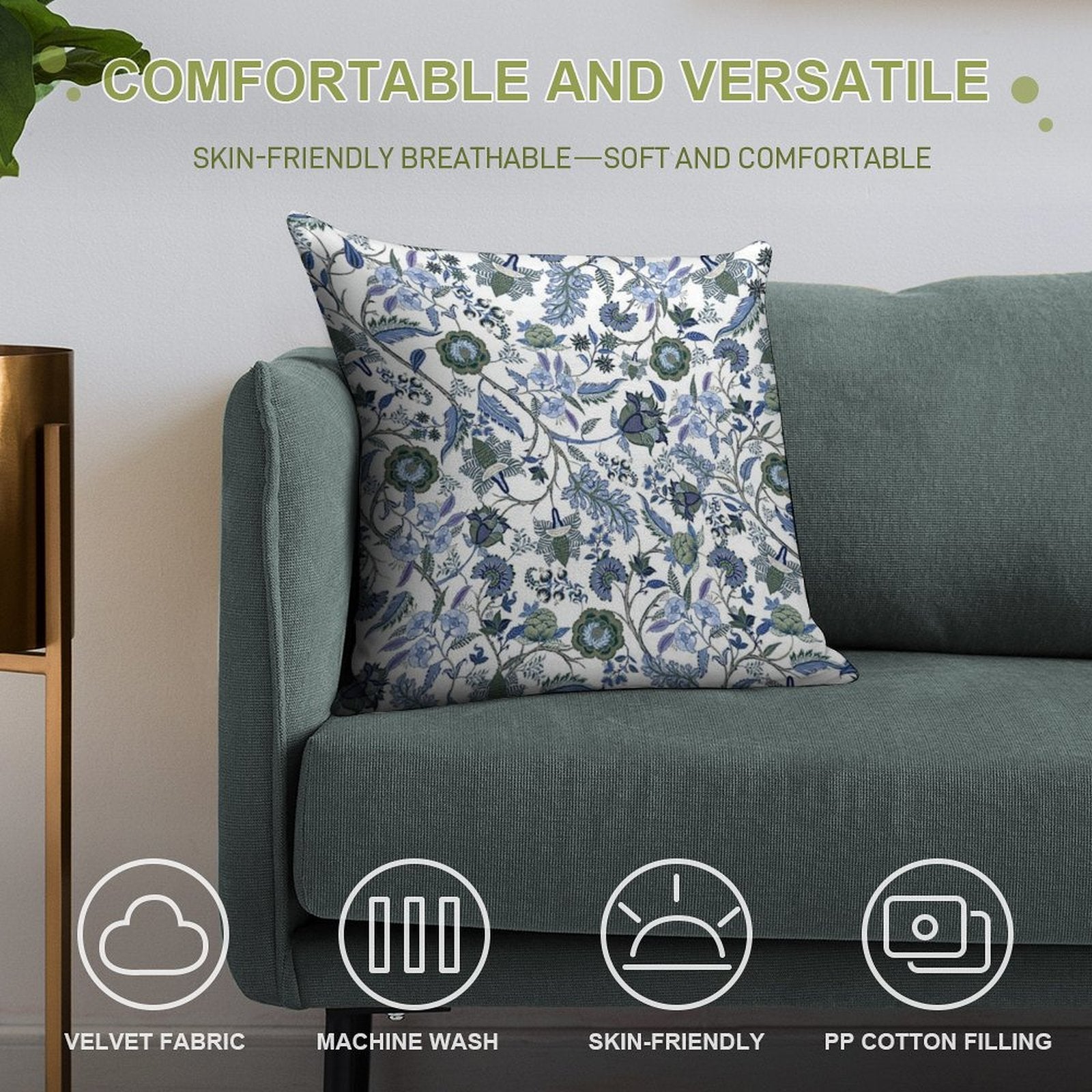 Chinoiserie Blue, Retro, Vintage, Hamptons Style, Blue And White, Soft Ultra-Soft Texture Throw Pillow