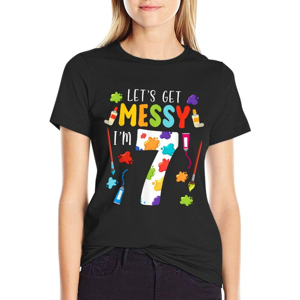 Art Painting 7th Birthday Artist 7 Years Old Party Theme  Stretchy T-Shirt