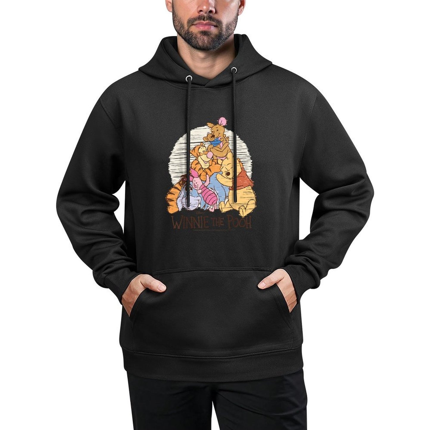 Winnie The Pooh - Pooh Eeyore Piglet Tigger Kanga Roo Hug Adjustable Hood Hoodie