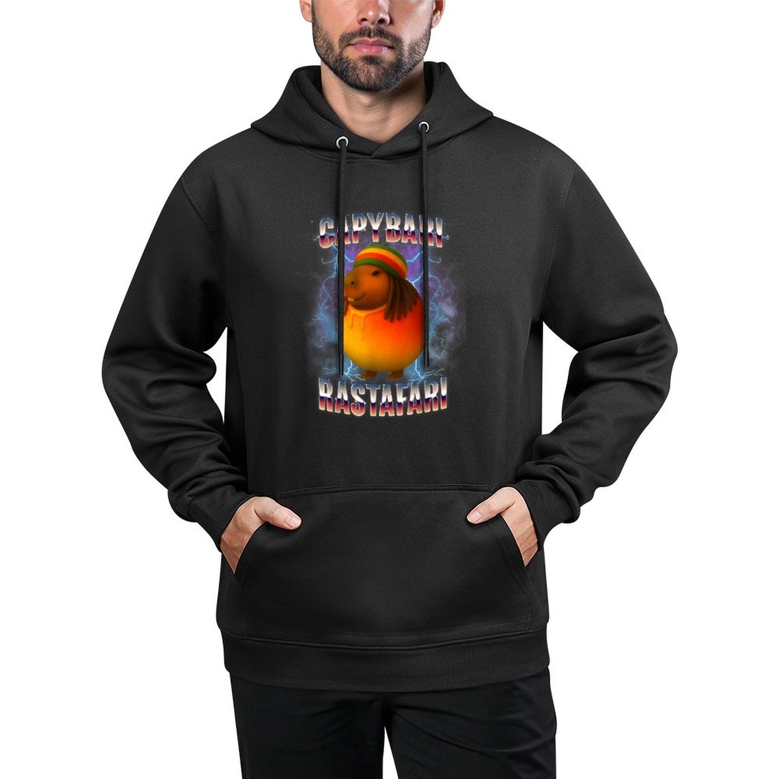 Capybari Rastafari Brainrot Italian Meme Pilling-Resistant Hoodie