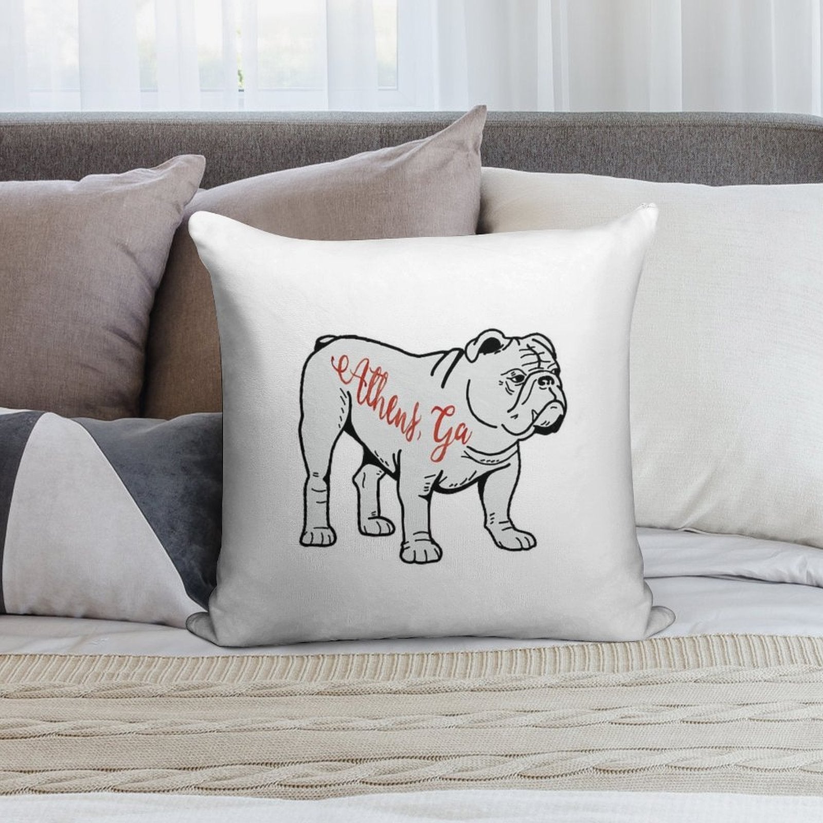 Athens Go Dawgs UGA Soft Anti-Pilling Throw Pillow