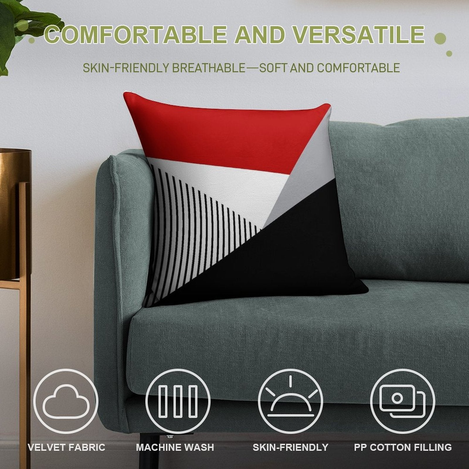 Colorful Geometry Soft Warmth Comfort Throw Pillow