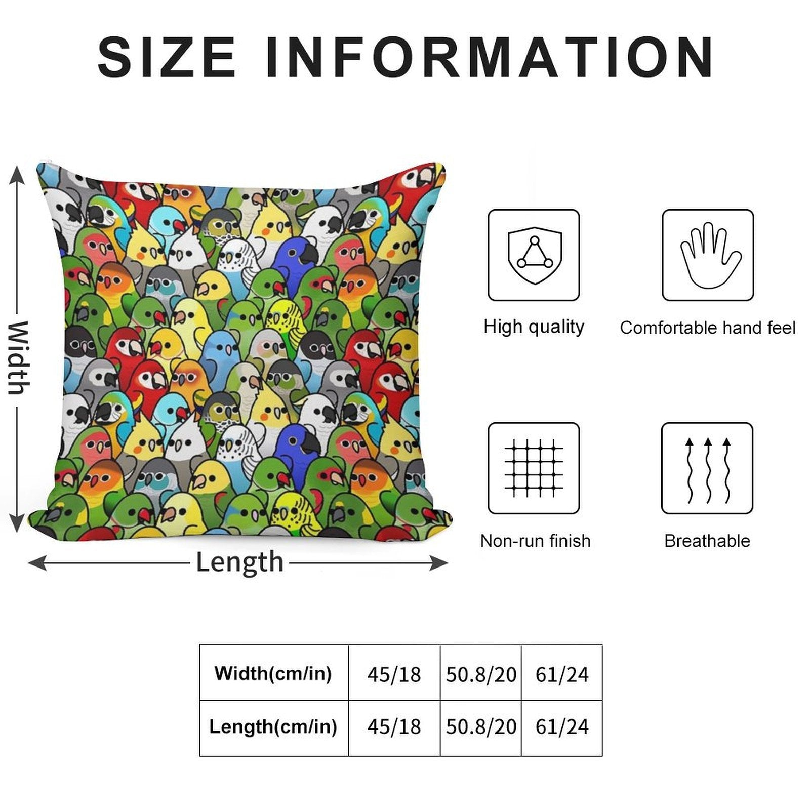 Too Many Birds! Bird Squad 1 Soft Gift Ready Throw Pillow