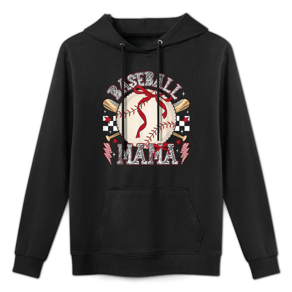 Baseball Mom Coquette Mothers Day Women Girls Baseball Mama Kangaroo Pocket Hoodie
