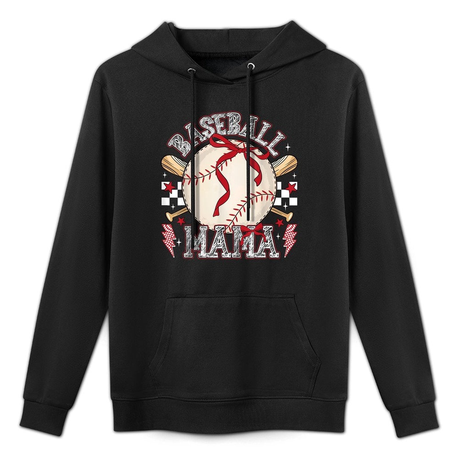 Baseball Mom Coquette Mothers Day Women Girls Baseball Mama Kangaroo Pocket Hoodie