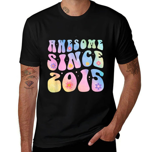 10 Year Old Awesome Since 2015 Tie Dye Flowers 10th Birthday  Affordable Price T-Shirt