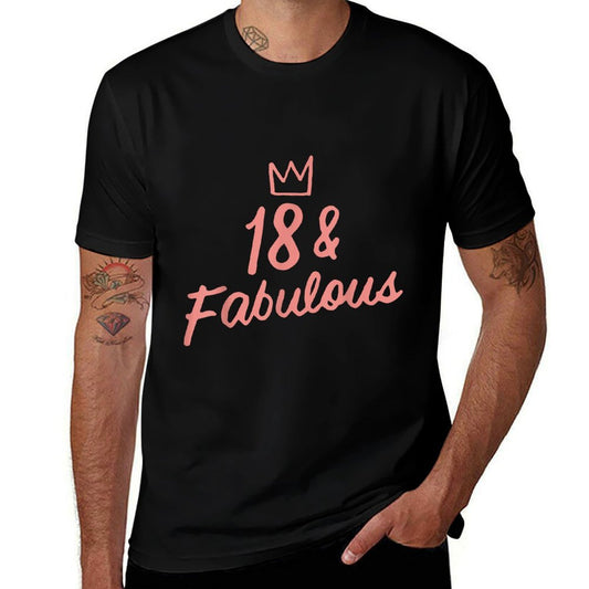 Women 18 Years Old And Fabulous Happy 18th Birthday  Heathered Texture T-Shirt