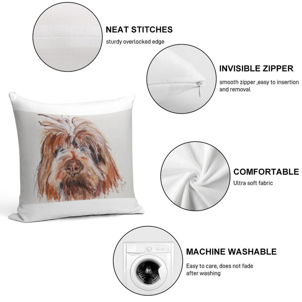 Wirehaired Pointing Griffon Dog Art Soft Luxury Feel Throw Pillow