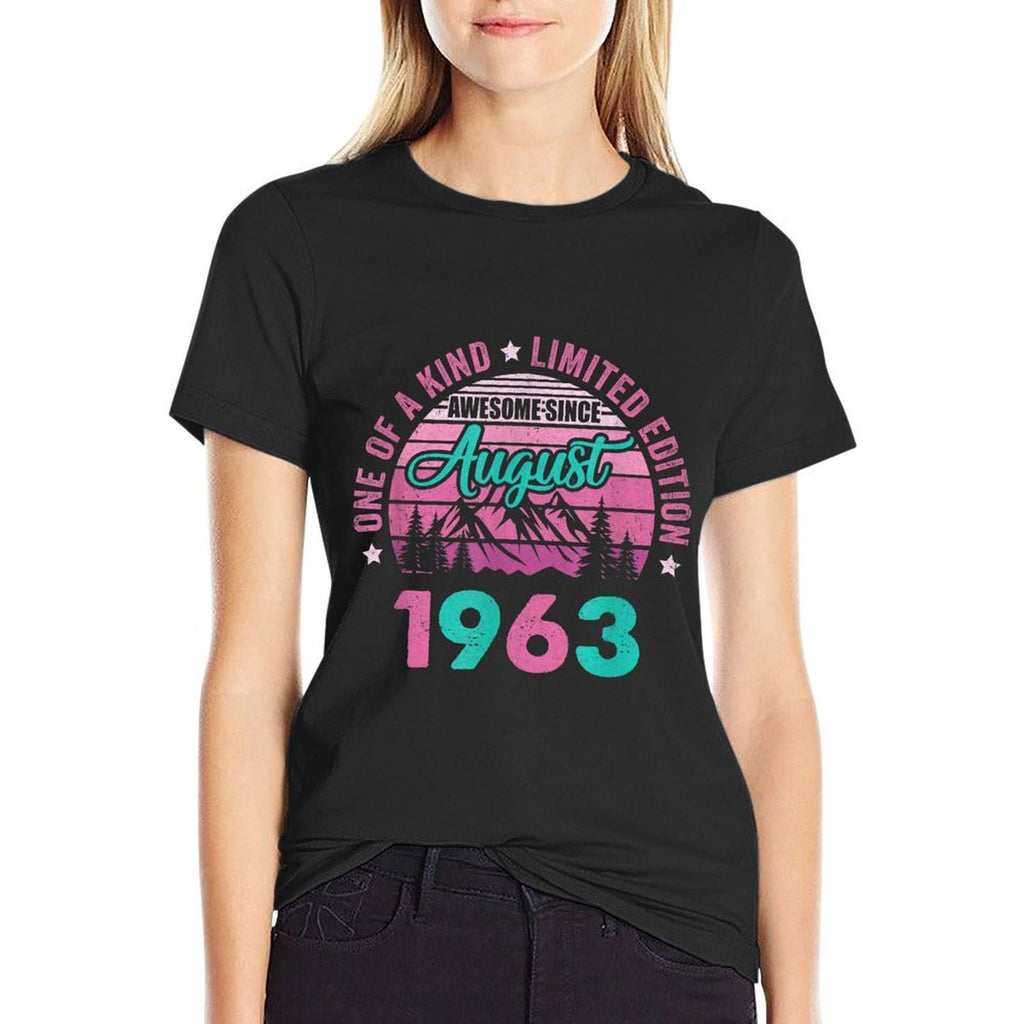 60 Years Old Awesome Since August 1963 60Th Birthday Women  Trendy Pattern T-Shirt