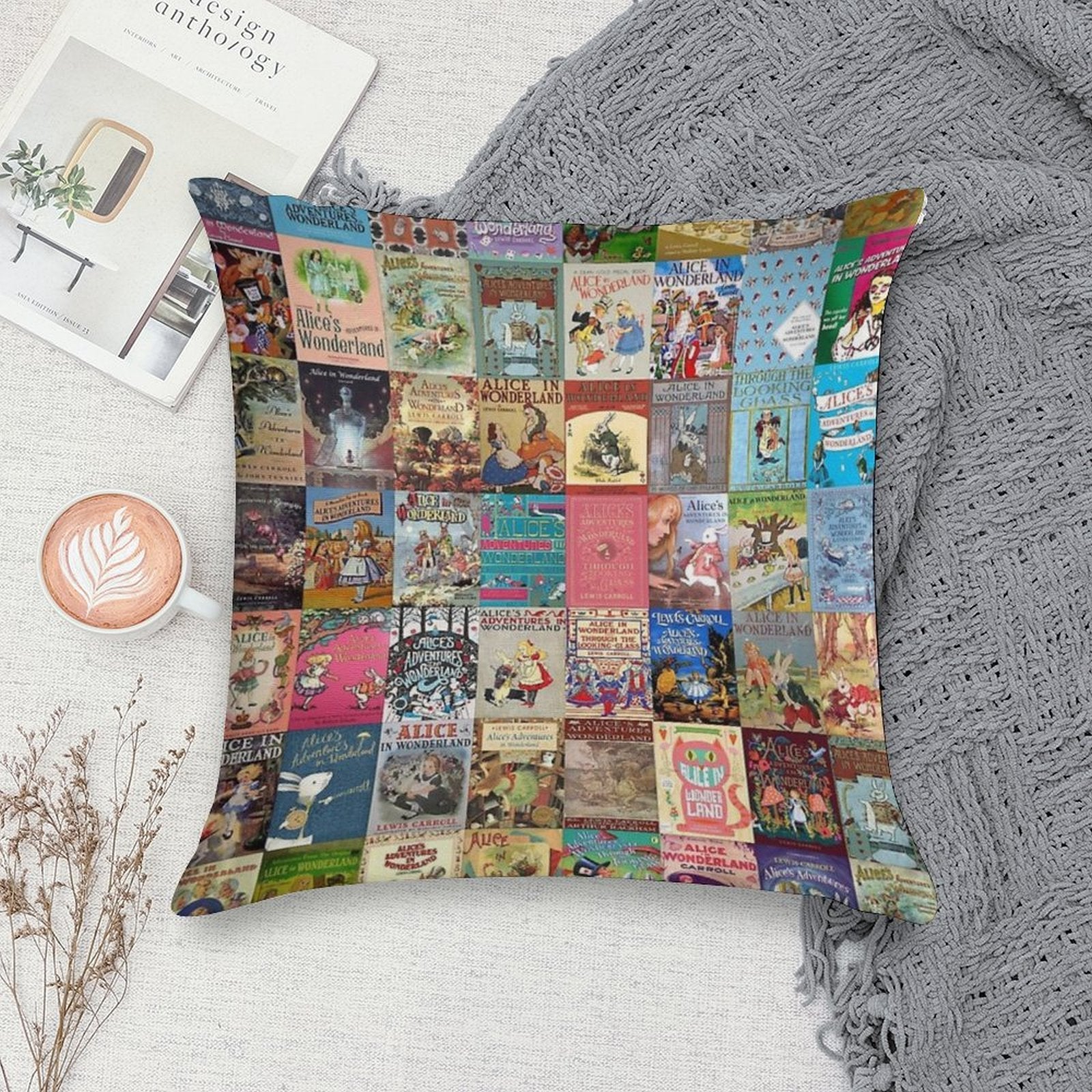 Alice in Wonderland Soft Skin-Friendly Throw Pillow