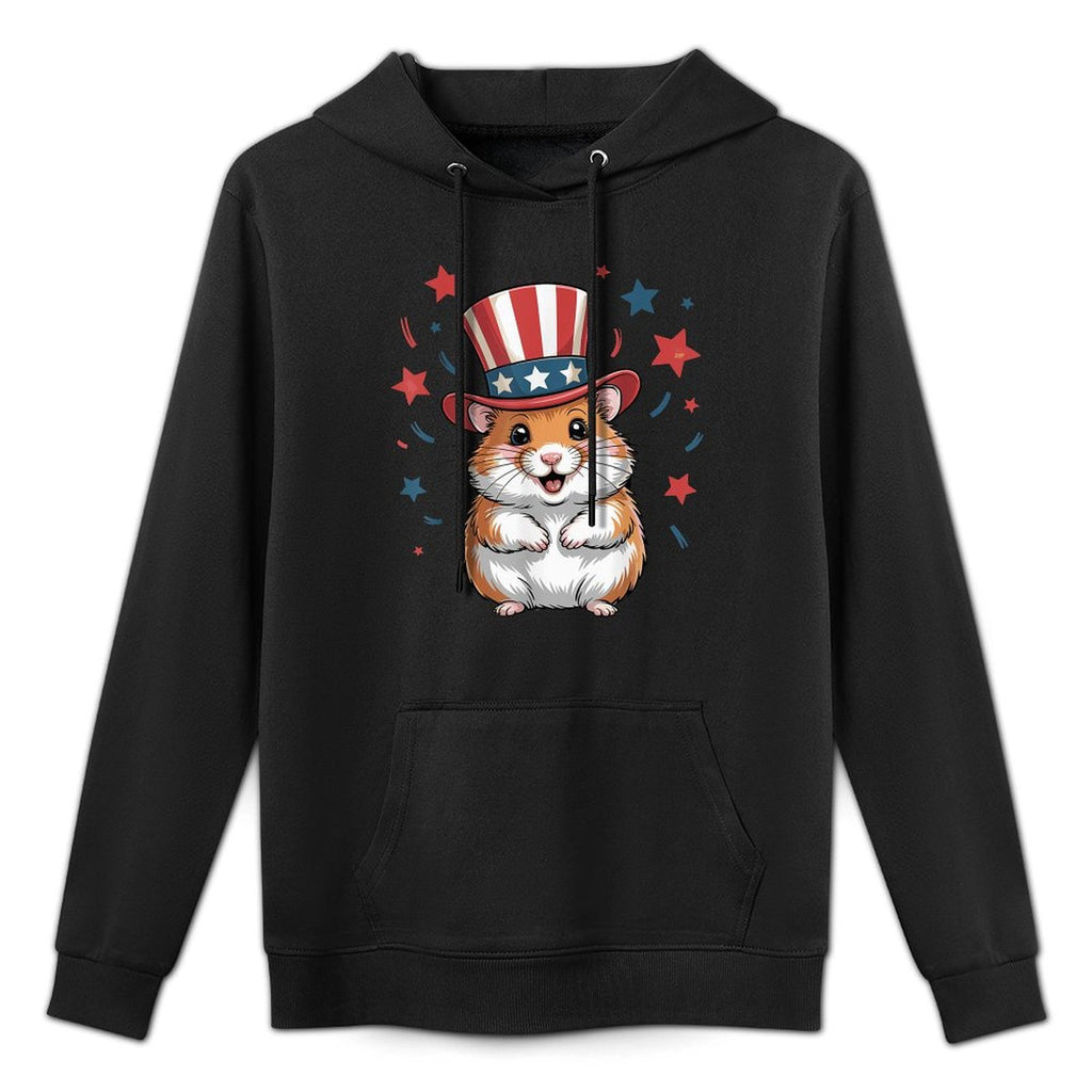 Patriotic Hamster Animals Lovers Independence 4th of July Shape Retention Hoodie