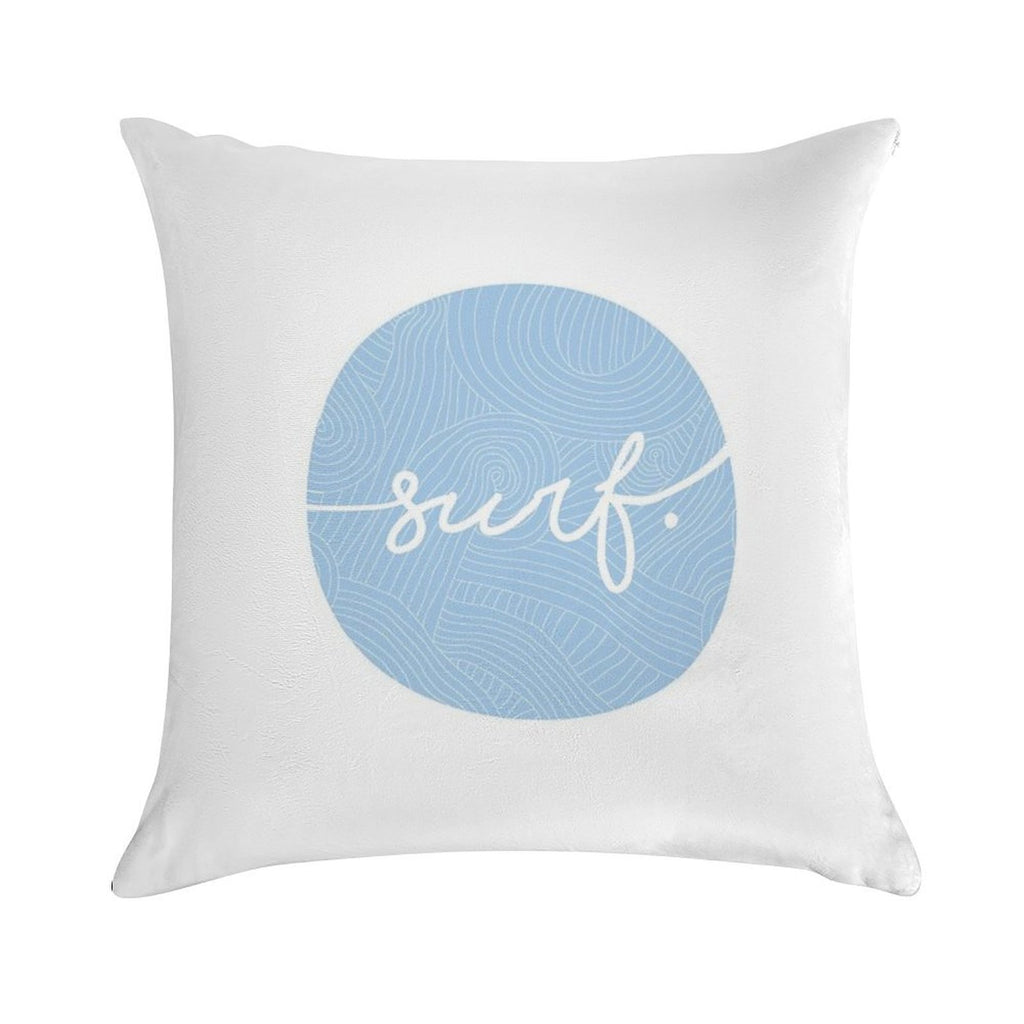 Surf. Soft Short Plush Fabric Throw Pillow