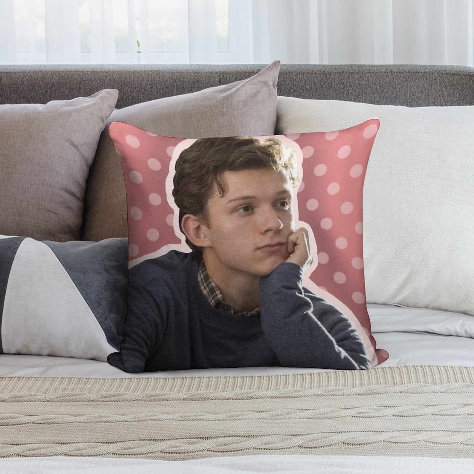 Tom Holland (again) Soft Decorative Cover Throw Pillow