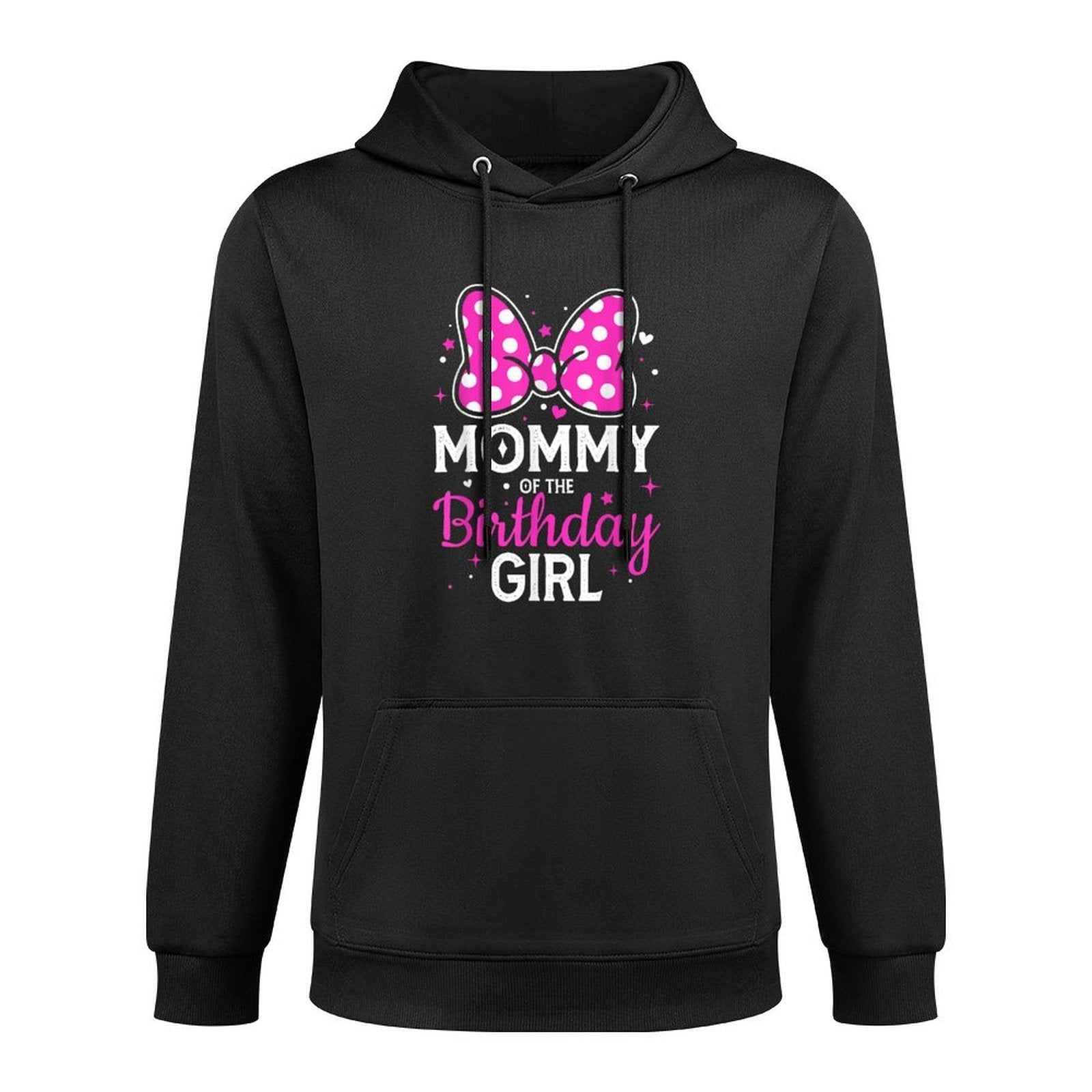 Daddy of The Birthday Girl Cute Pink Bow Family Matching Versatile Streetwear Hoodie