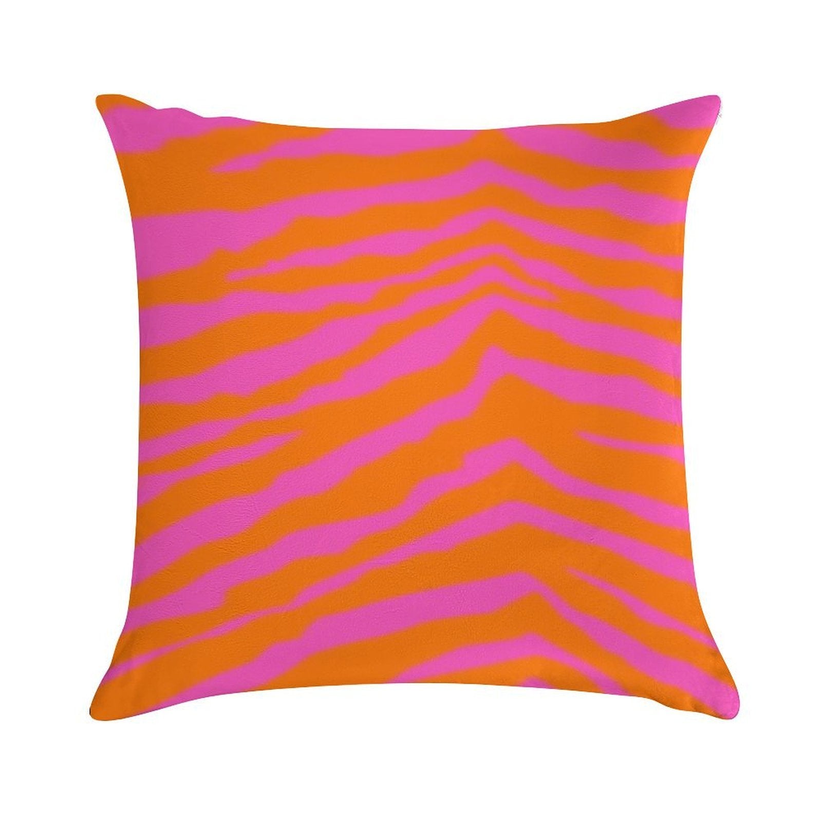 Pink And Orange Zebra Print Soft Luxury Feel Throw Pillow