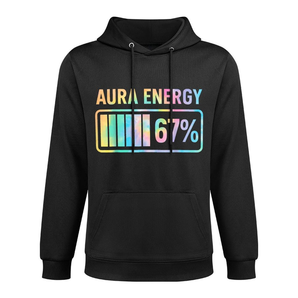 Aura Energy 67 Funny Six Seven Meme Gen Alpha Slang Relaxed Fit Hoodie