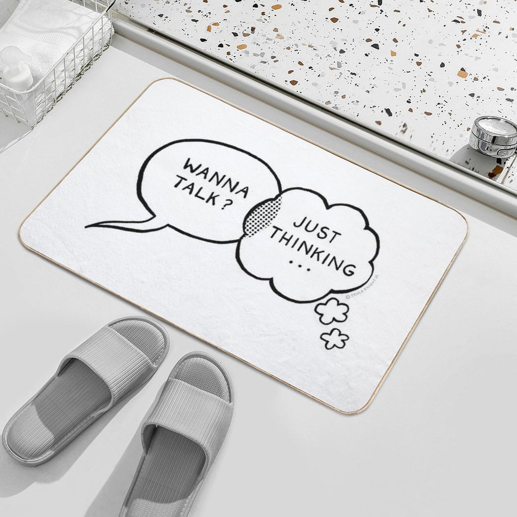 Speech And Thought Bubbles Chatting  Odorless Bath Mat