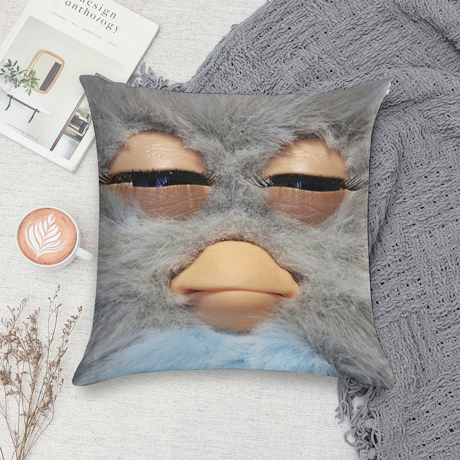 Furby Soft Reinforced Edging Throw Pillow