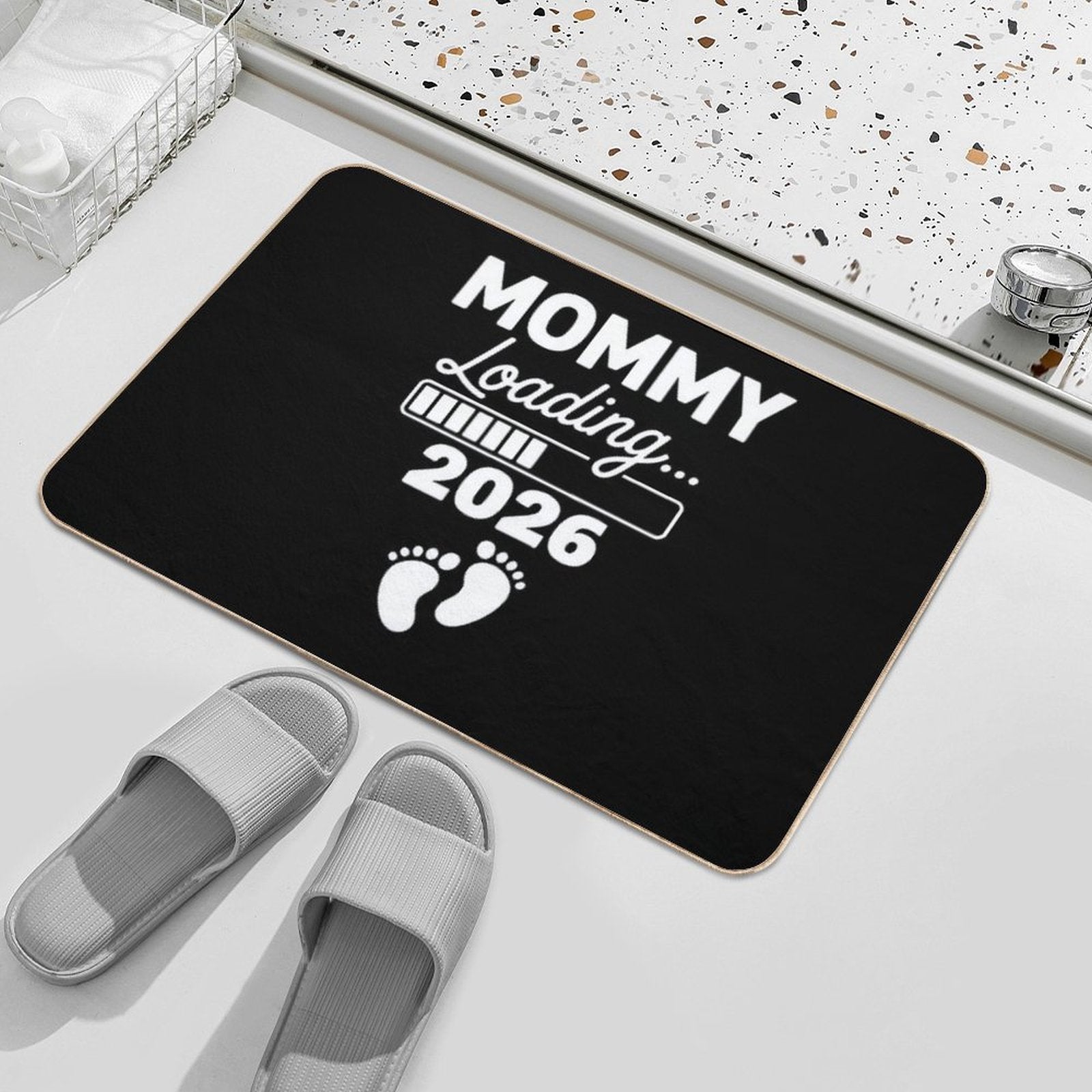 Mommy Loading 2026 Future New Mom Baby Announcement  Multi-Purpose Bath Mat