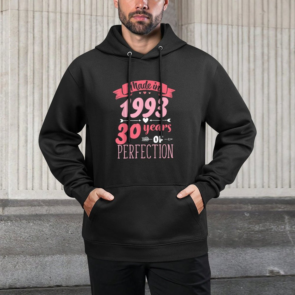 30 Birthday Decorations Women Female 30th BDay 1993 Birthday Kangaroo Pocket Hoodie