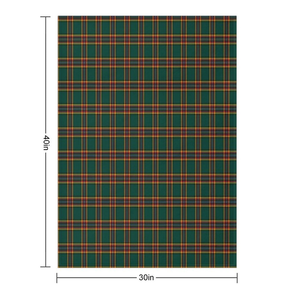 Moran Tartan Forest Green Irish Plaid Premium Throw Blanket