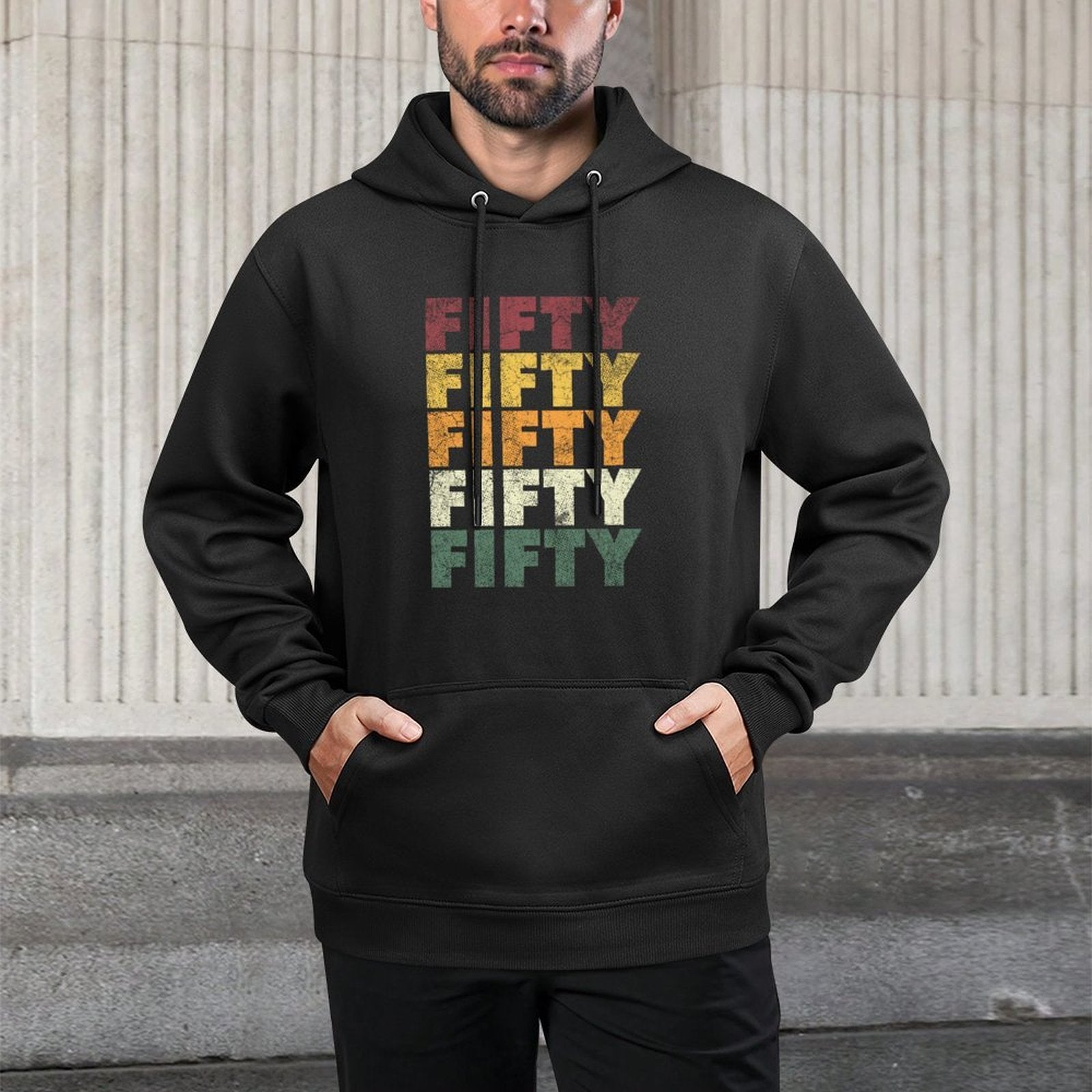 Fifty Retro 1971 50th Birthday Gift Classic 50 Years Old Relaxed Fit Hoodie