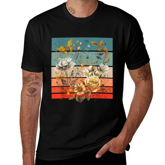 Wild Flower Botanical Vintage Inspired Gardening Lover  Relaxed-fit T-Shirt