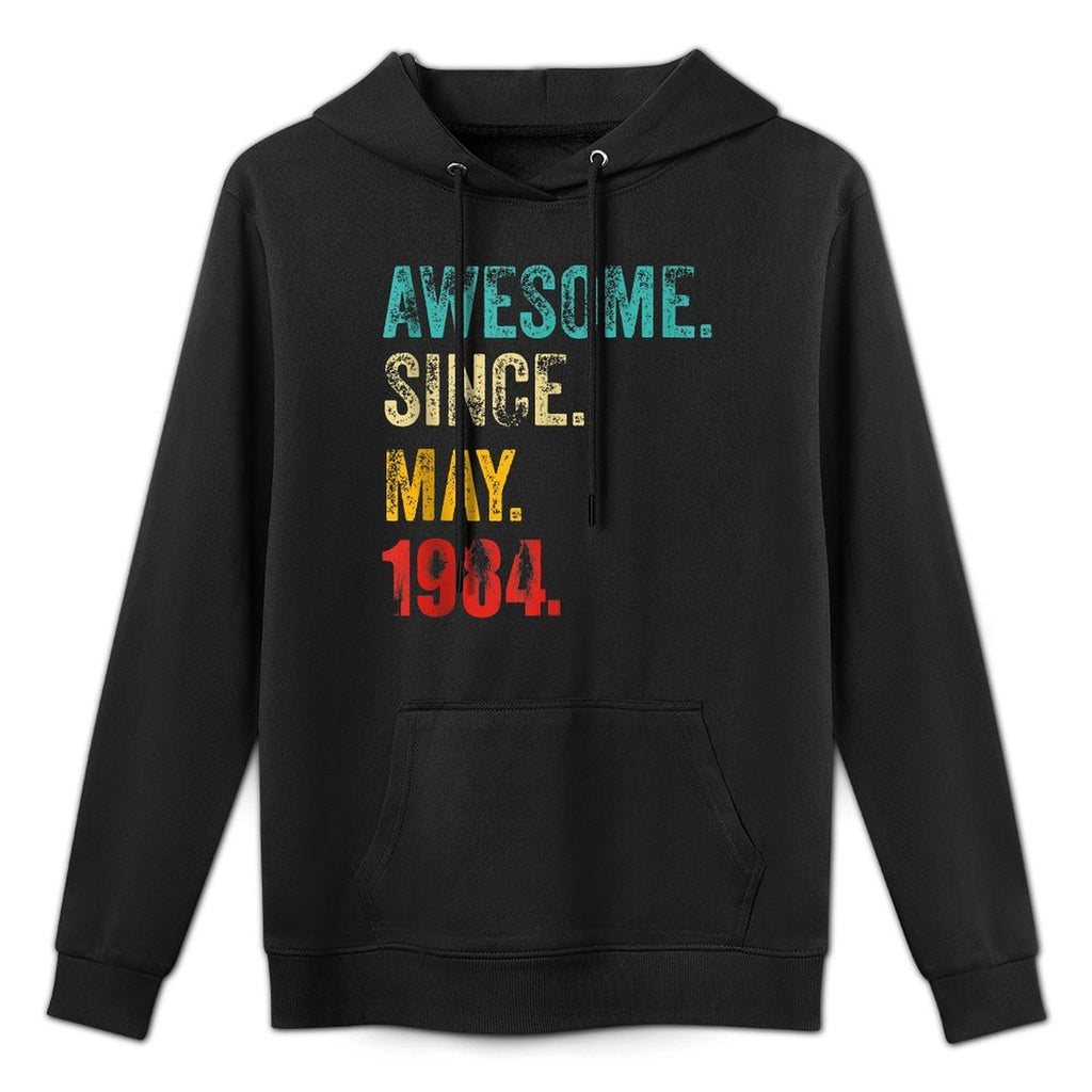 40 Year Old Awesome Since May 1984 40th Birthday Cotton-Polyester Blend Hoodie