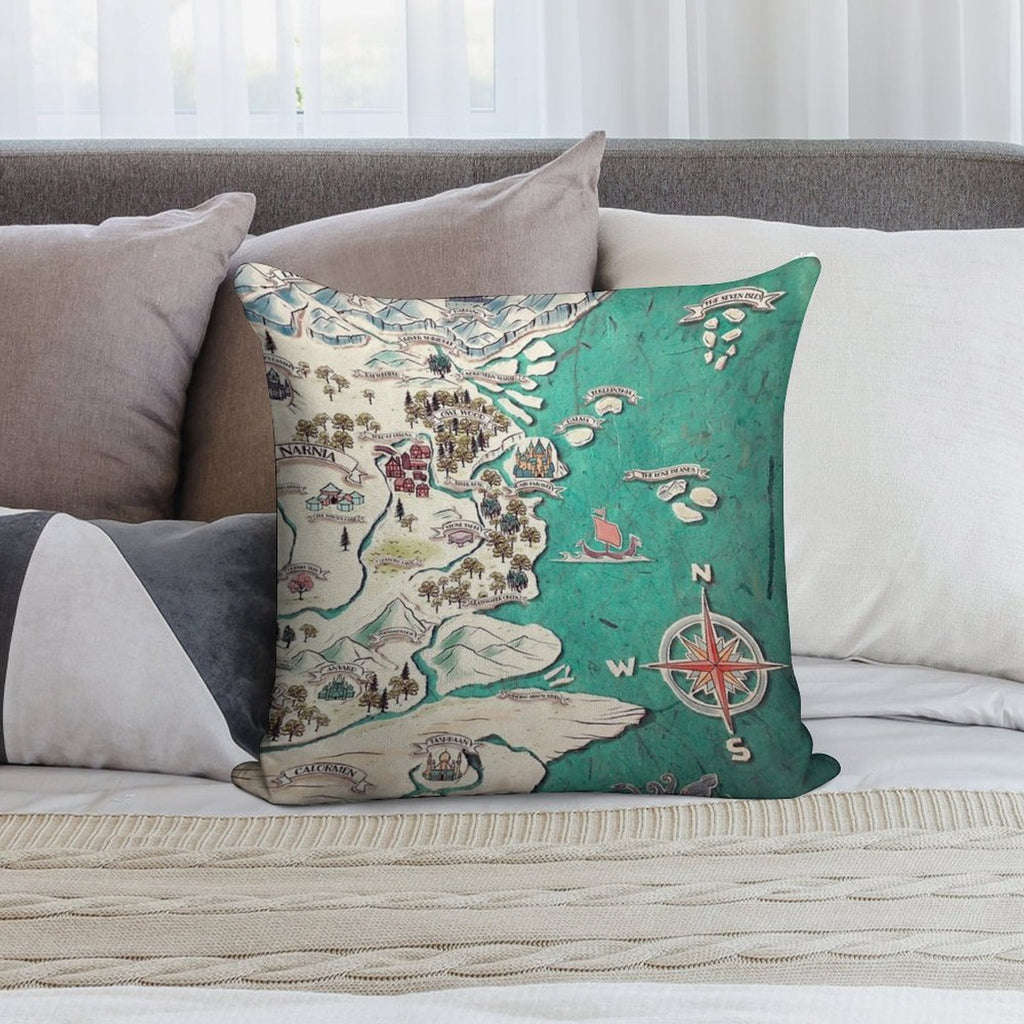 Map of Narnia Soft Fade-Resistant Throw Pillow