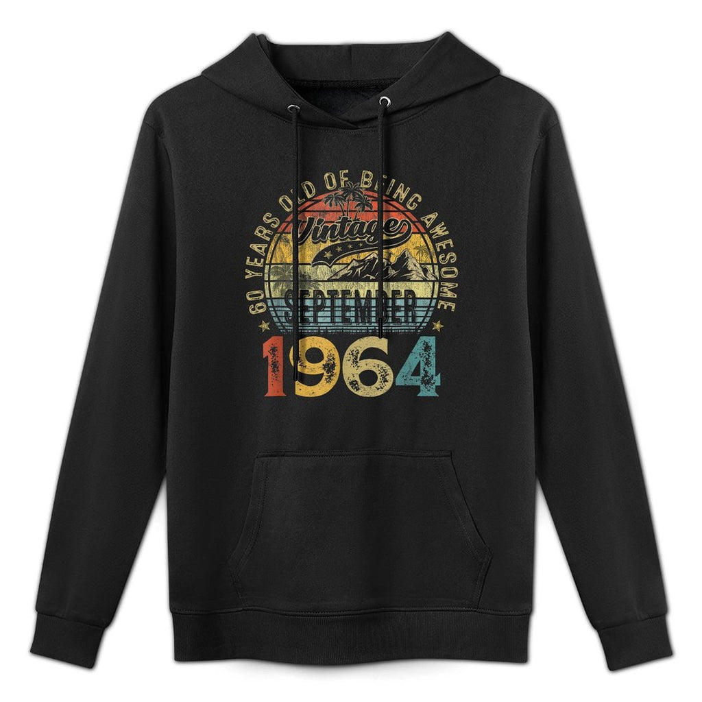 Funny 60 Years Old September 1964 Vintage 60th Birthday Gift Medium-Weight Fabric Hoodie