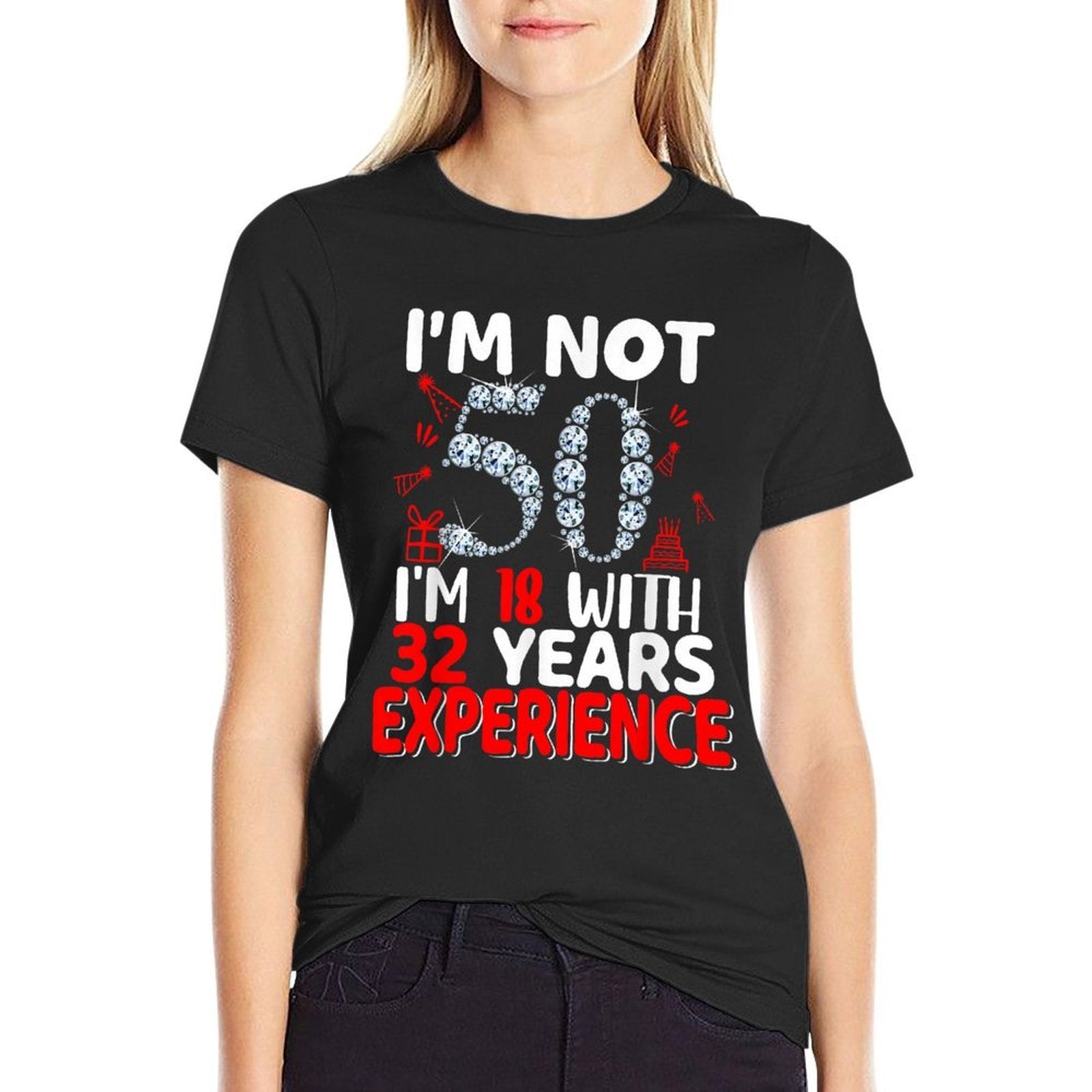 I'm Not 50 I'm 18 with 32 Years Experience 50th Birthday  Oversized Silhouette T-Shirt
