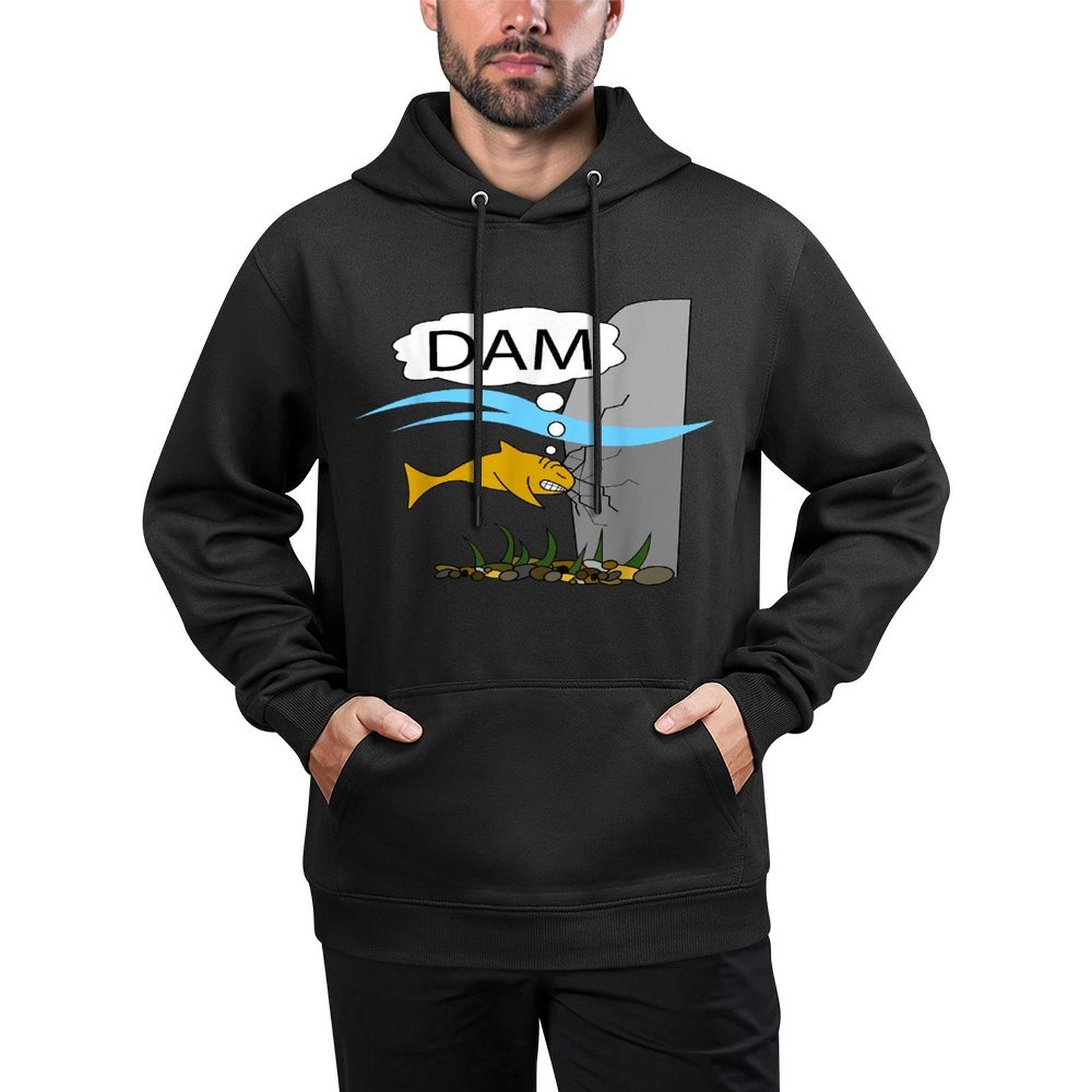 Dam Funny Fish T-shirt Pilling-Resistant Hoodie