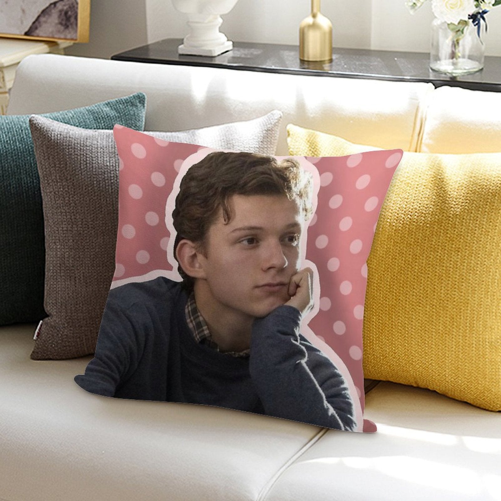 Tom Holland (again) Soft Decorative Cover Throw Pillow