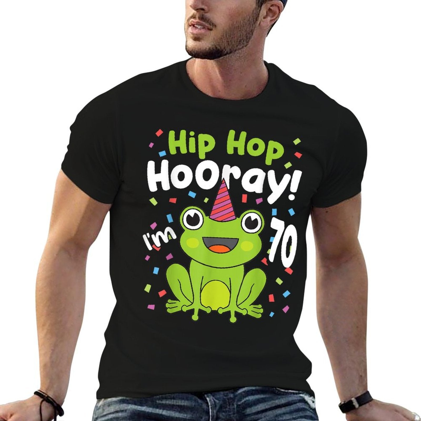 70th Birthday Boy Frog Lover 70 Year Old Funny B-Day  Durable T-Shirt