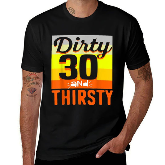 1989 Vintage Dirty Thirty & Thirsty 30th Birthday  Oversized Silhouette T-Shirt