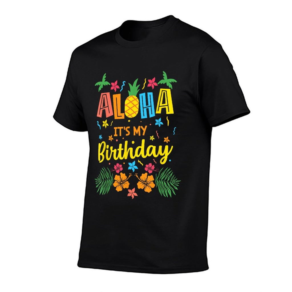 Aloha Its My Birthday Hawaiian Tropical Celebration  Oversized Silhouette T-Shirt