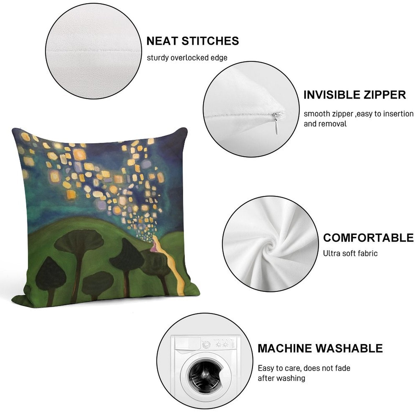 Tangled Floating Lanterns Soft Style Accent Throw Pillow