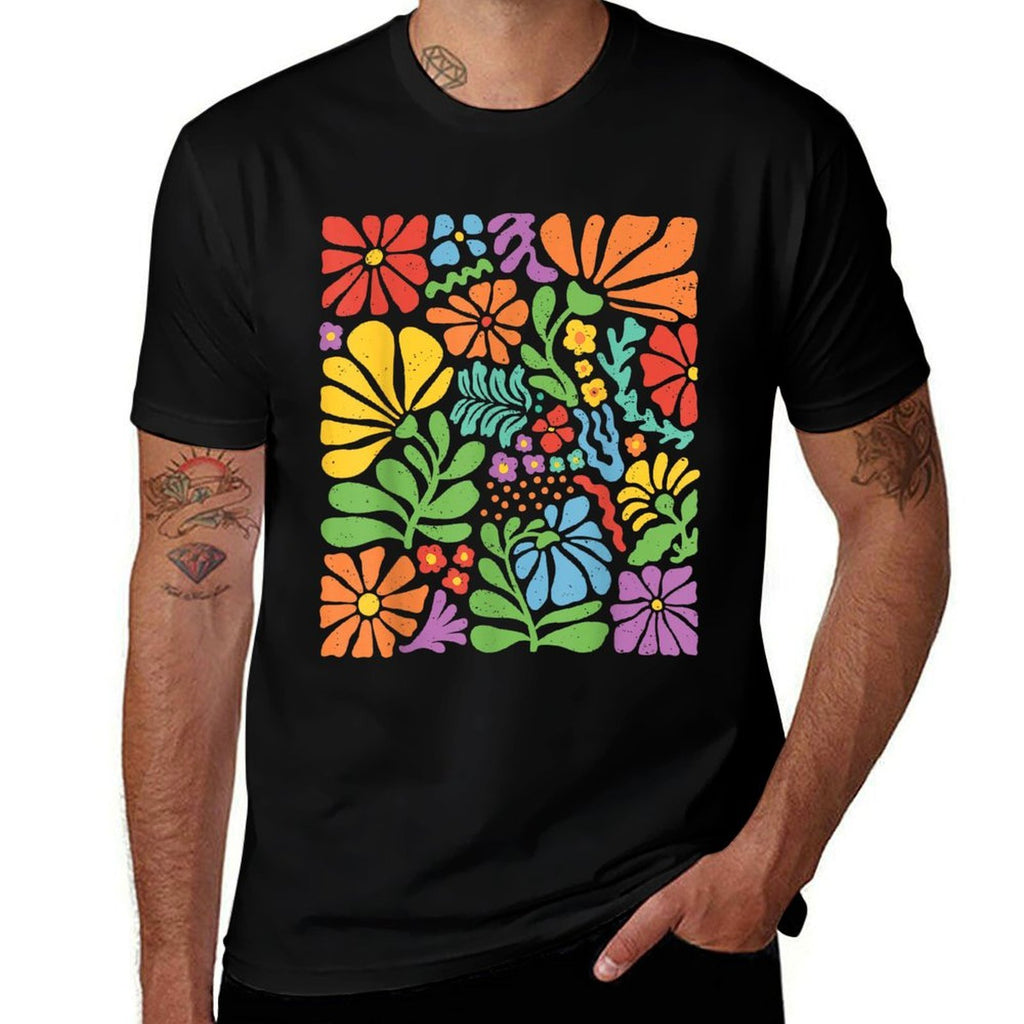 Subtle Wildflowers LGBTQ Month Rainbow Summer Boho Gay Pride  Eco-friendly Material T-Shirt