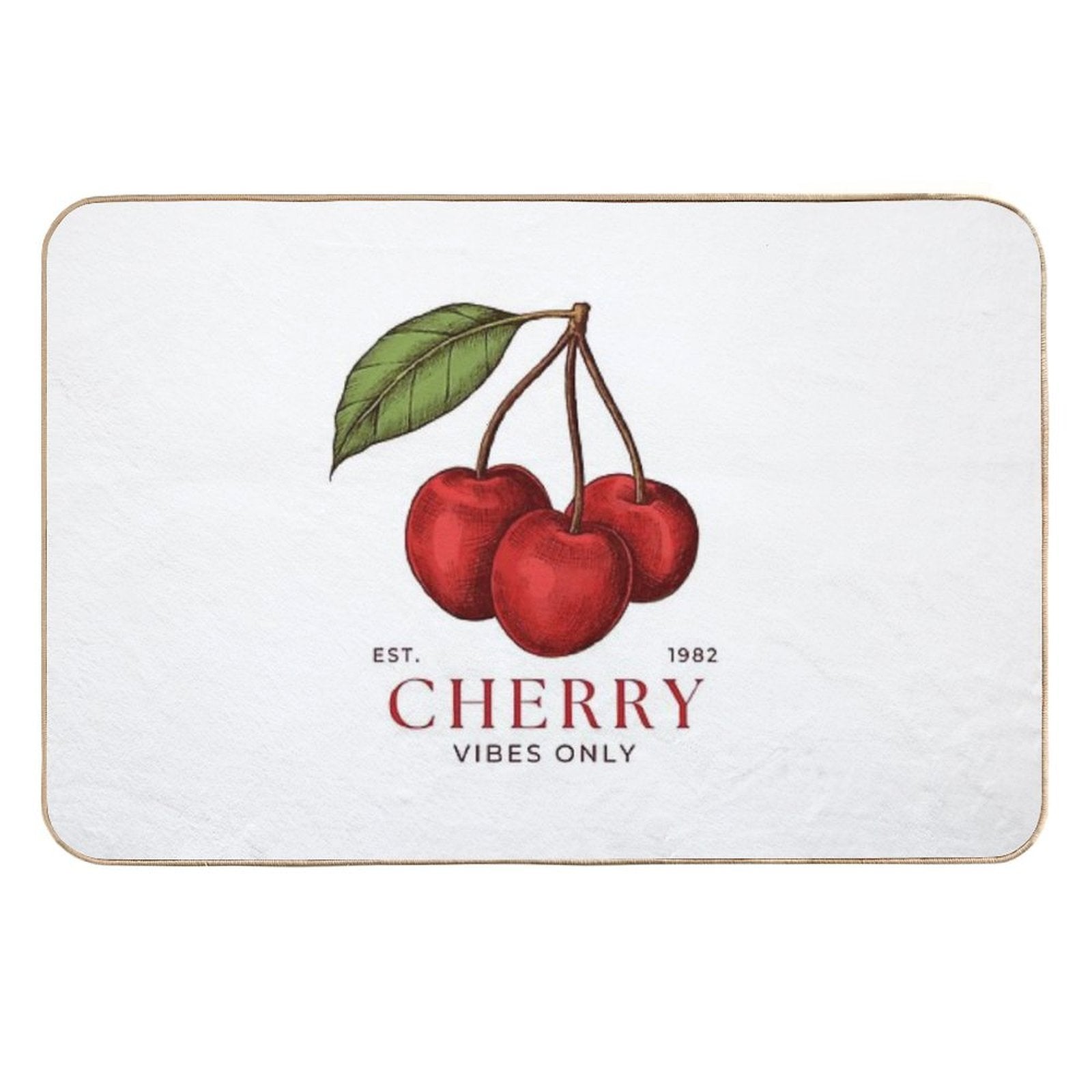 Cherry, Vibes ONLY  High-Traffic Bath Mat